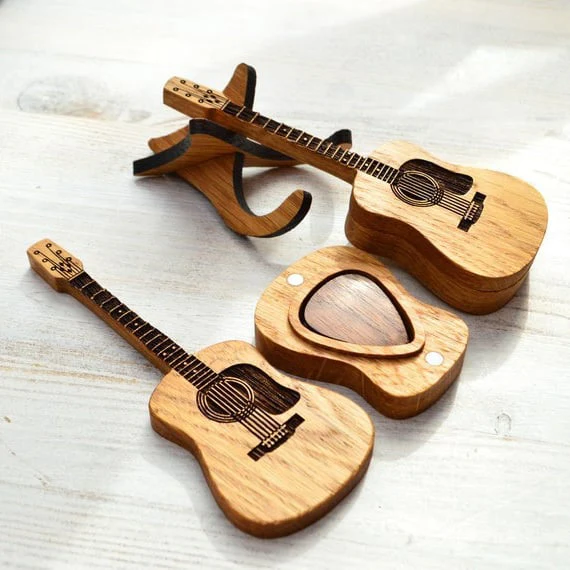 Wooden Guitar Pick Box With Stand - Image 10