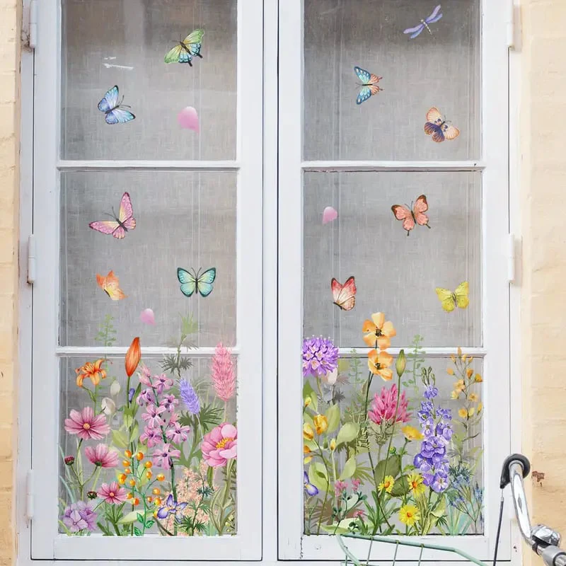 1+1 Free | Colorful Flower Bouquet Window Stickers - Image 7