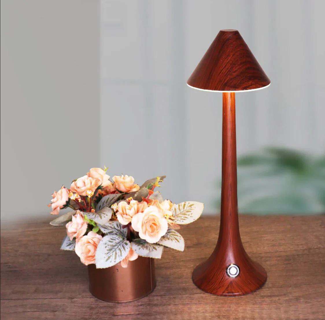 GlowWood - Elegant wireless LED wood table lamp with integrated battery - Image 9