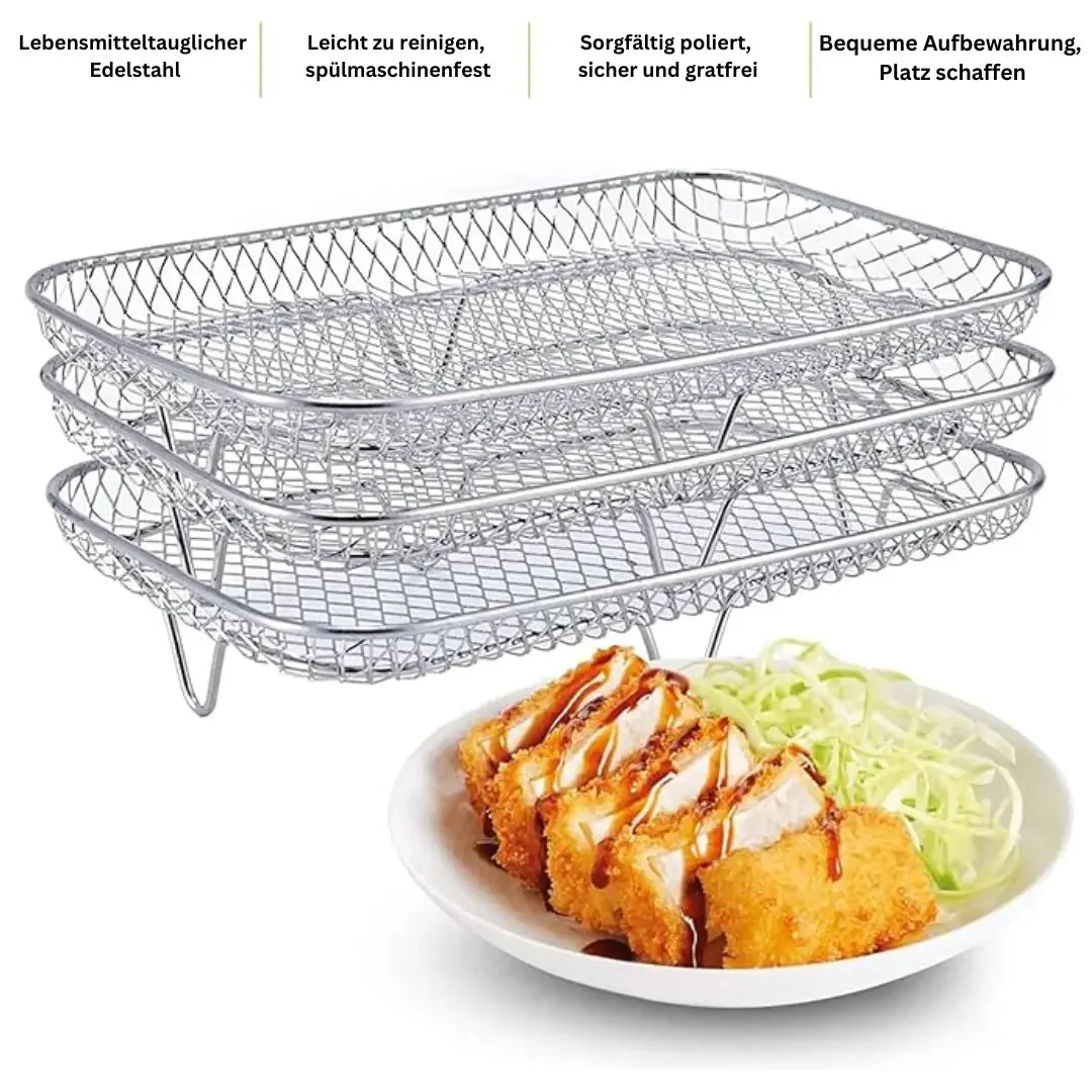 SizzleNest™ Multi-Layer Air Fryer Baskets — Double Your Cooking Power and Enjoy Flawless, Stress-Free Meals Every Time - Image 11