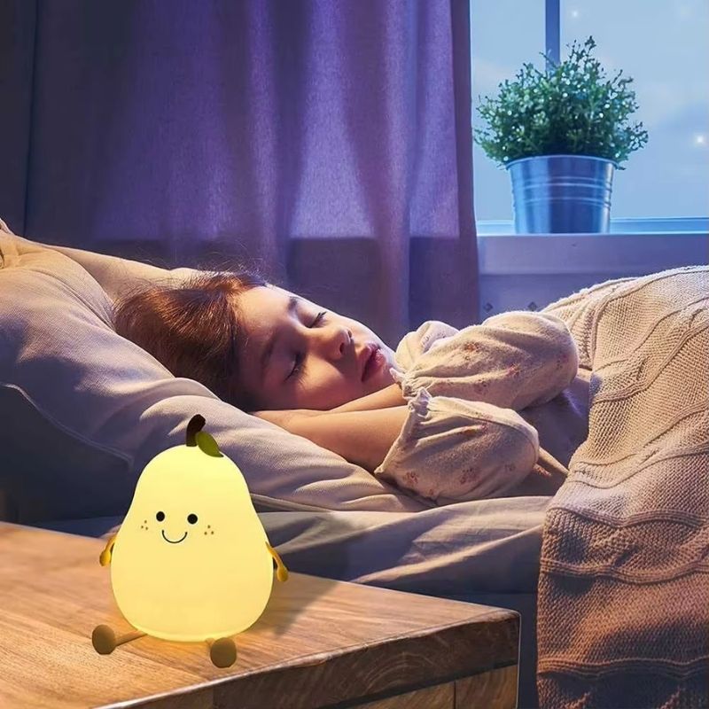 Soft Glowing Pear-shaped Silicone Night Light - Image 3