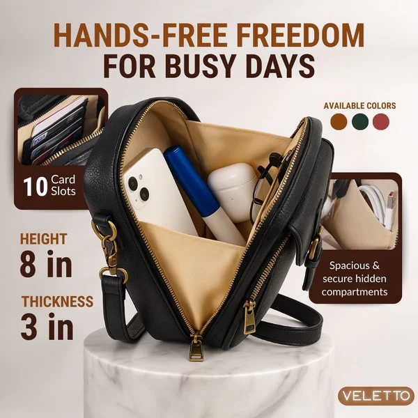 Veletto™ - Double Pocket PU Leather Organizer Bag (60% Off) - Image 7