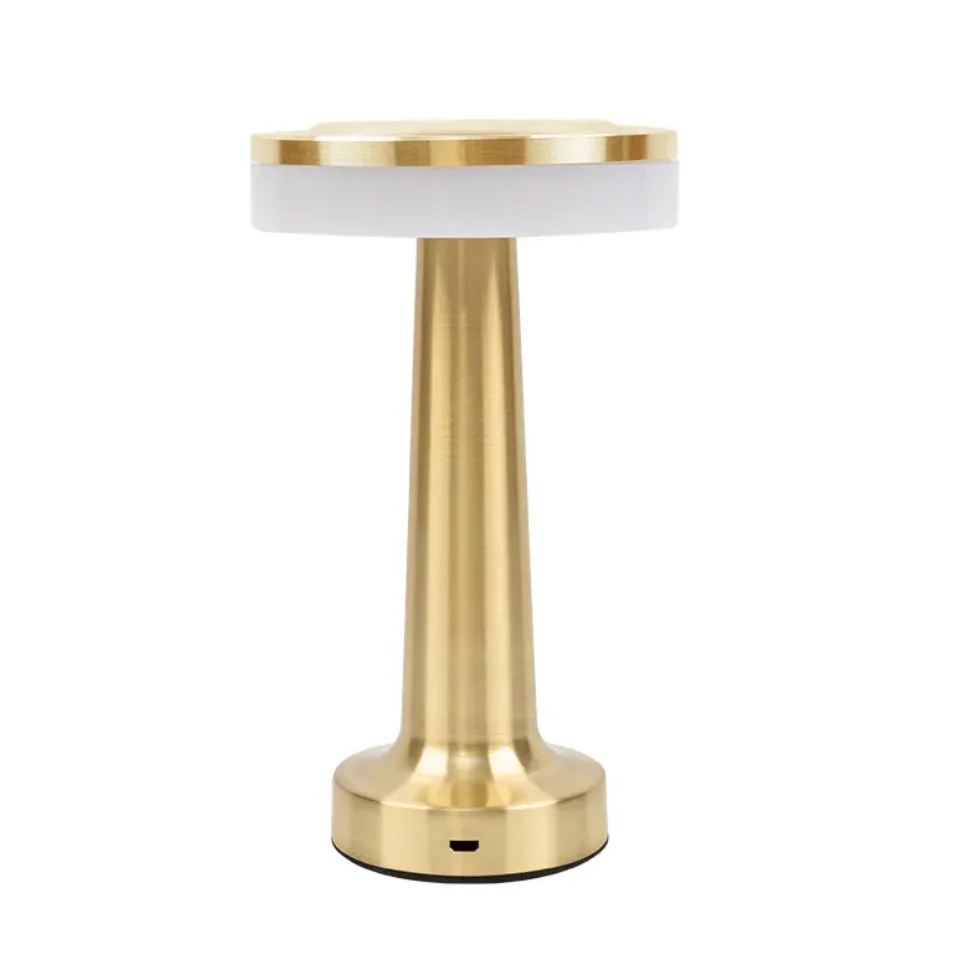 Wireless LED Battery Table Lamp LuxeLamp - Dimmable via Touch - Gold - Image 5